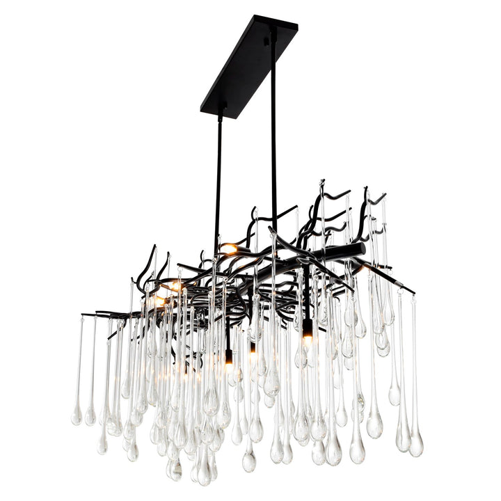 10 Light Chandelier With Black Finish