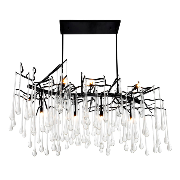 10 Light Chandelier With Black Finish