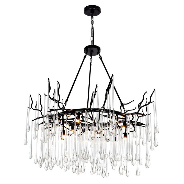 12 Light Chandelier With Black Finish by CWI Lighting