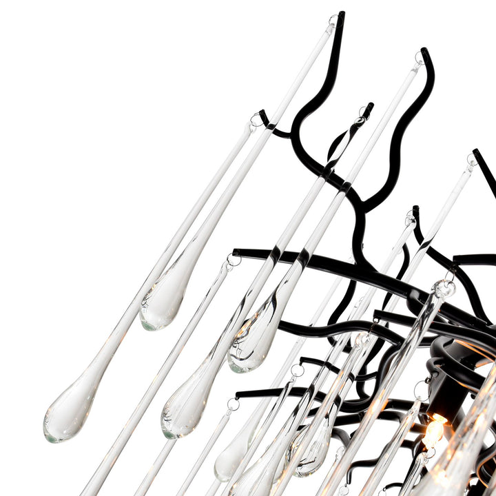 12 Light Chandelier With Black Finish