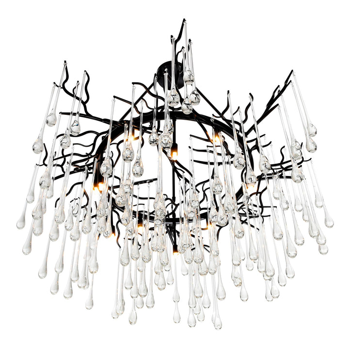 12 Light Chandelier With Black Finish