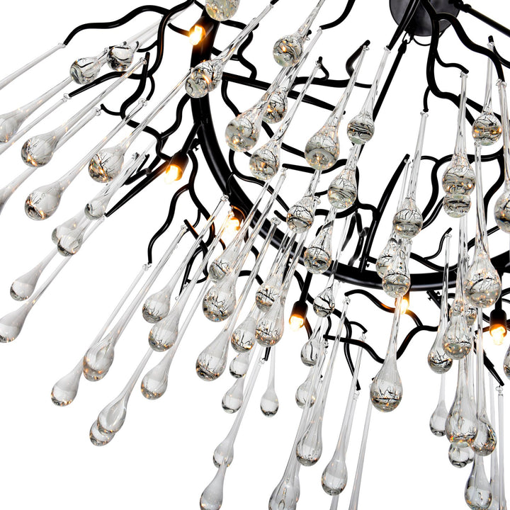 12 Light Chandelier With Black Finish