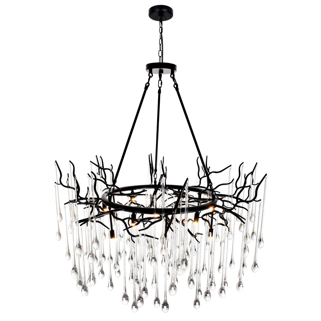 12 Light Chandelier With Black Finish