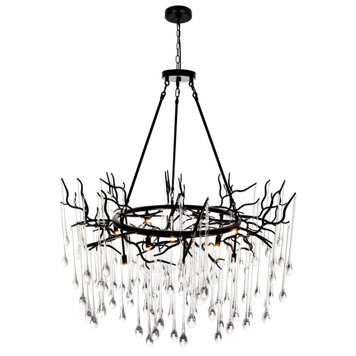 12 Light Chandelier With Black Finish