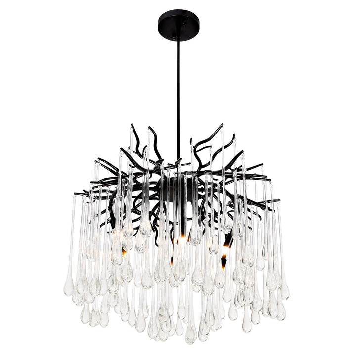 6 Light Chandelier With Black Finish by CWI Lighting