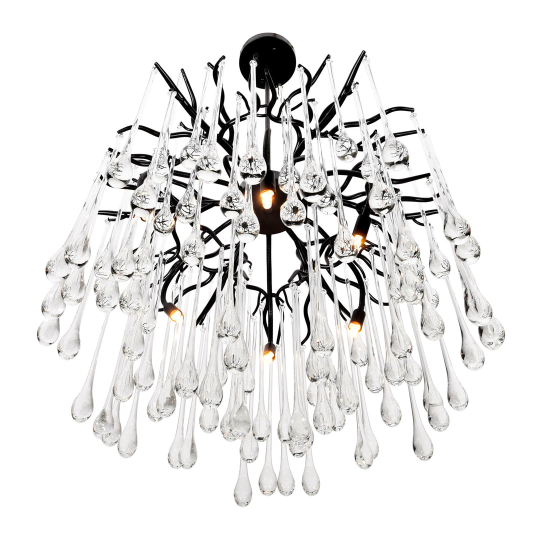 6 Light Chandelier With Black Finish