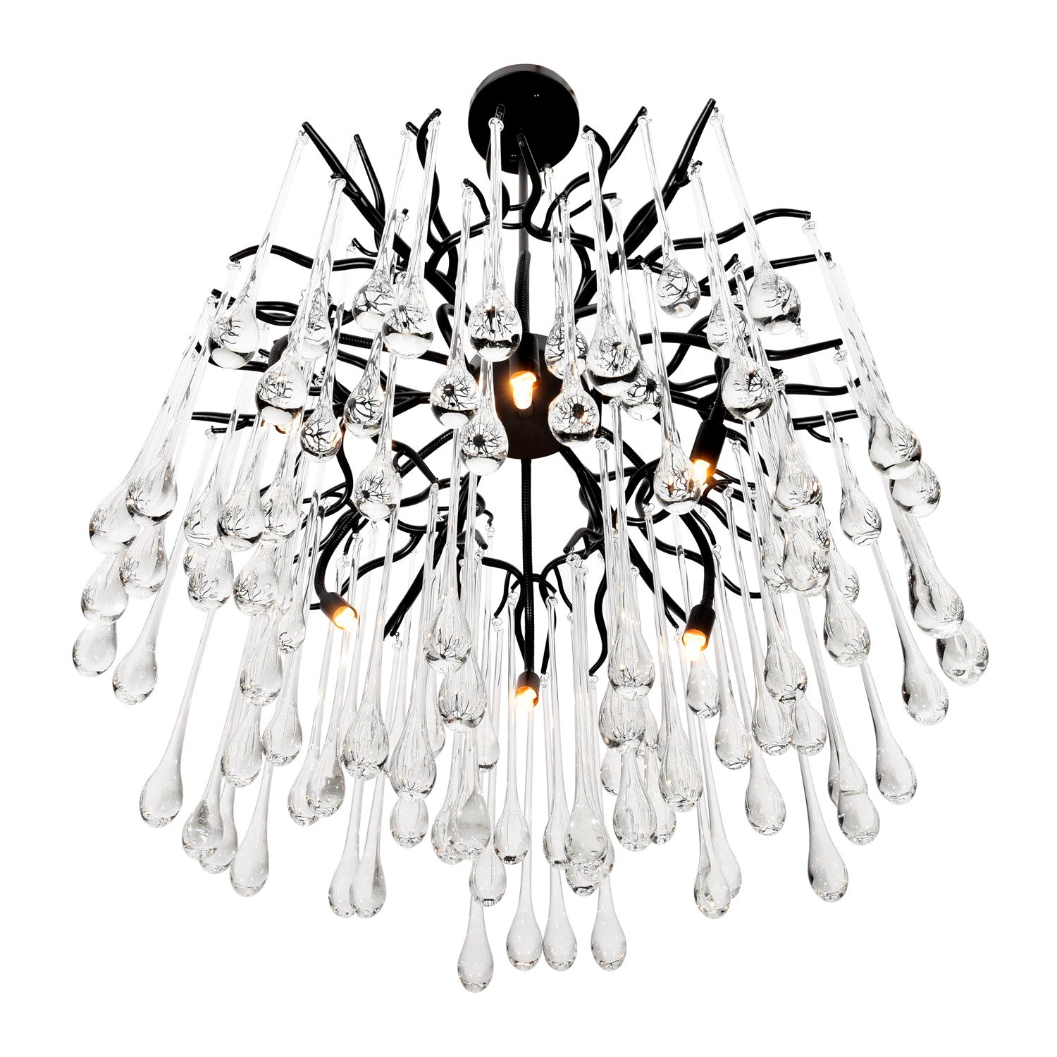 6 Light Chandelier With Black Finish