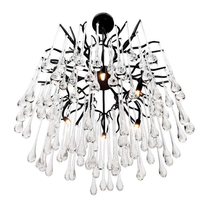6 Light Chandelier With Black Finish