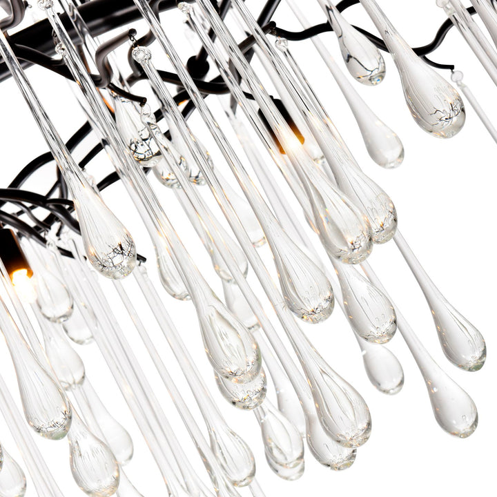 6 Light Chandelier With Black Finish