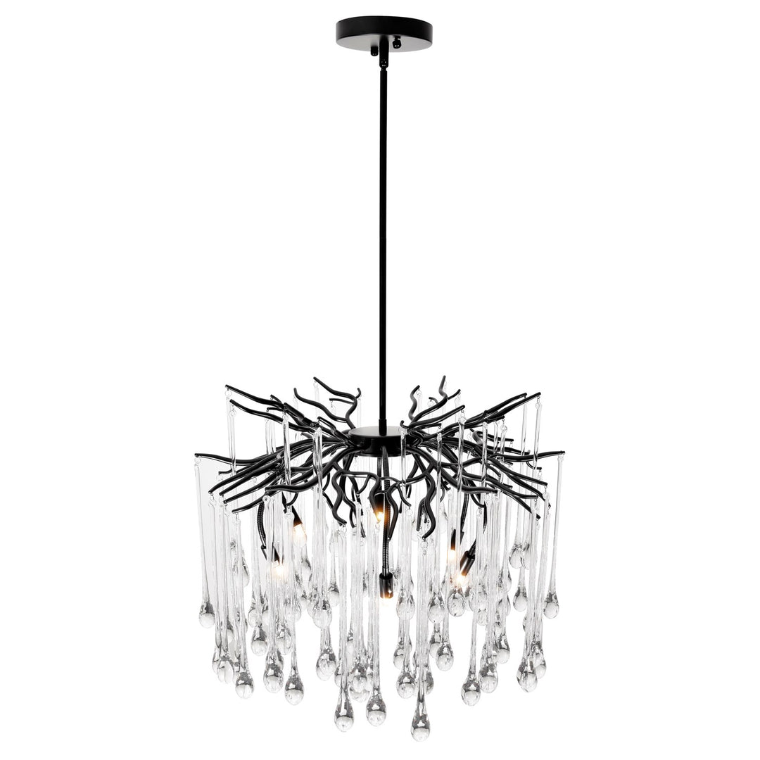 6 Light Chandelier With Black Finish