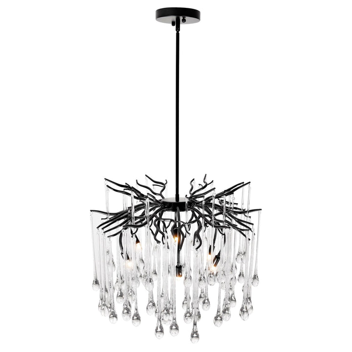 6 Light Chandelier With Black Finish