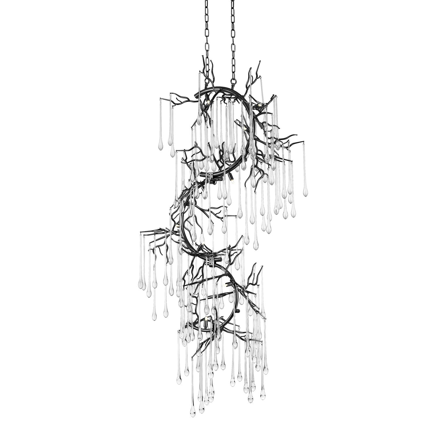 12 Light Chandelier With Black Finish by CWI Lighting