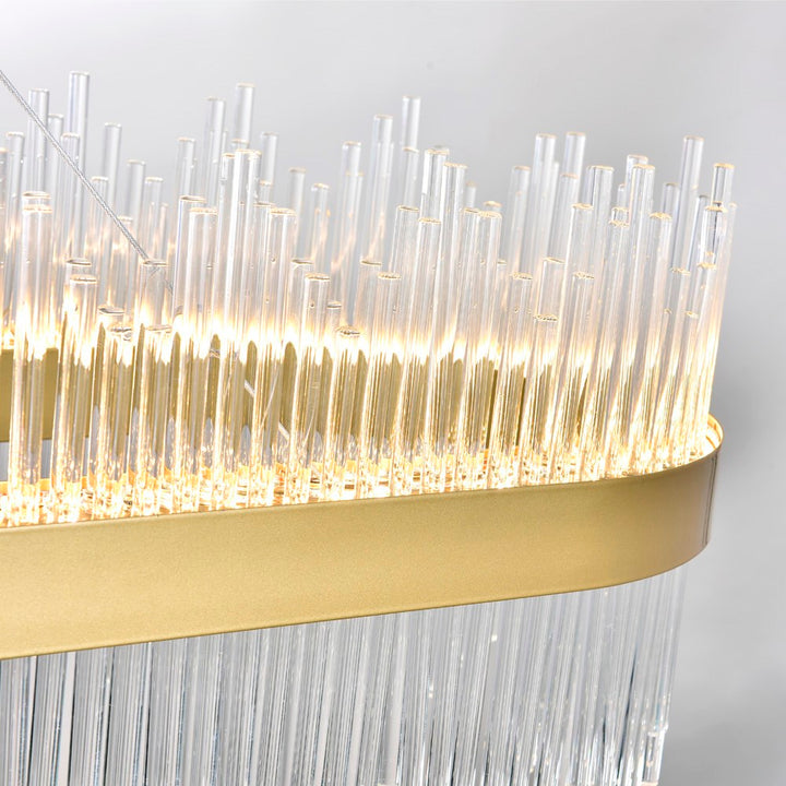 Led Chandelier With Medallion Gold Finish