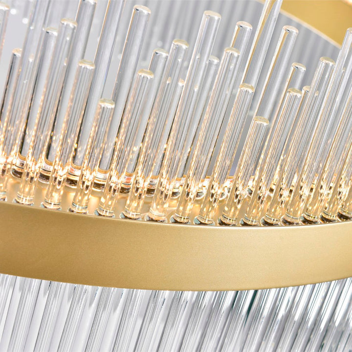 Led Chandelier With Medallion Gold Finish