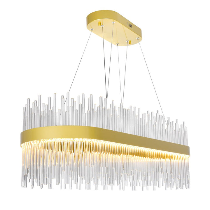 Led Chandelier With Medallion Gold Finish