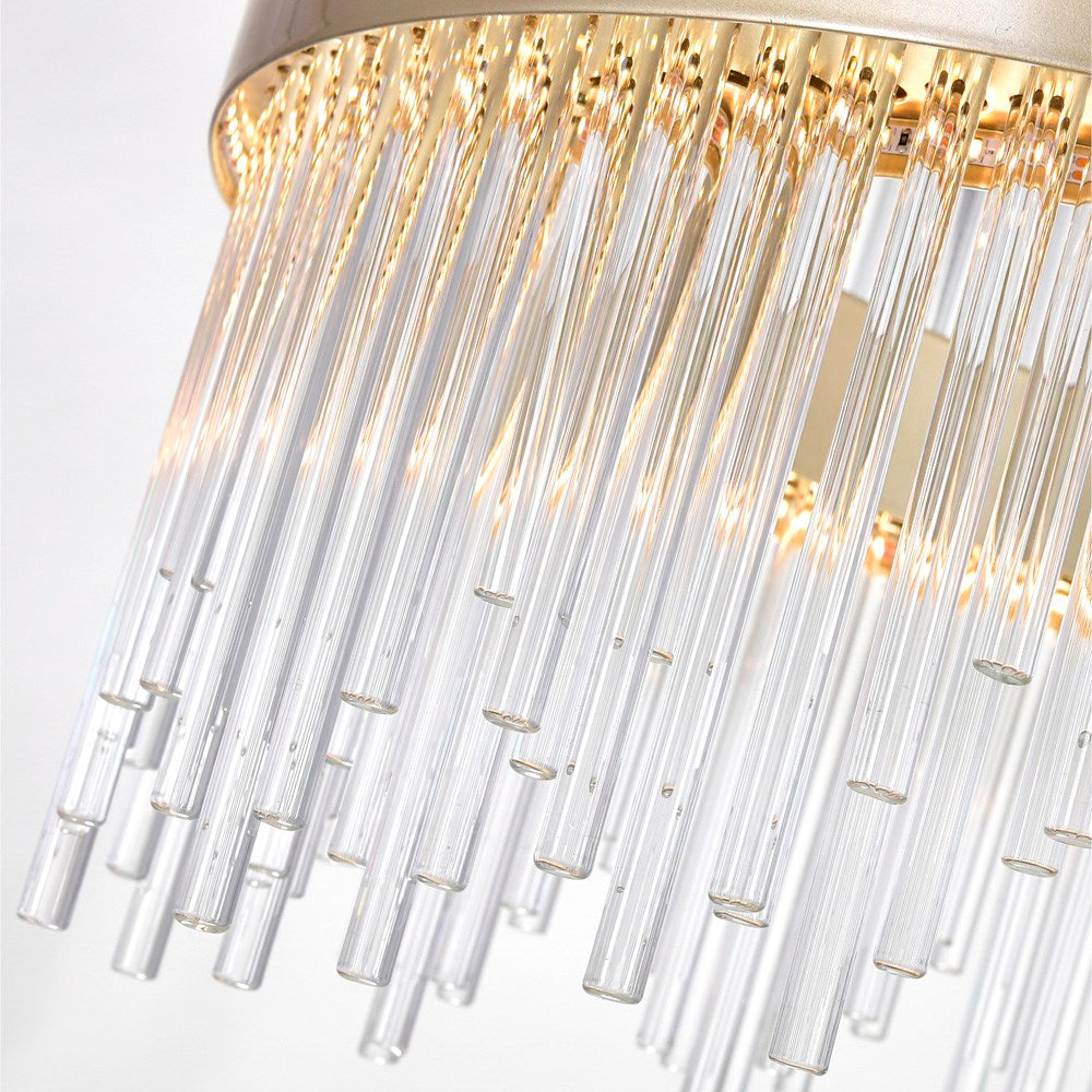 Led Chandelier With Medallion Gold Finish