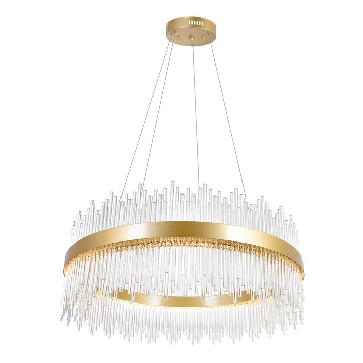Led Chandelier With Medallion Gold Finish