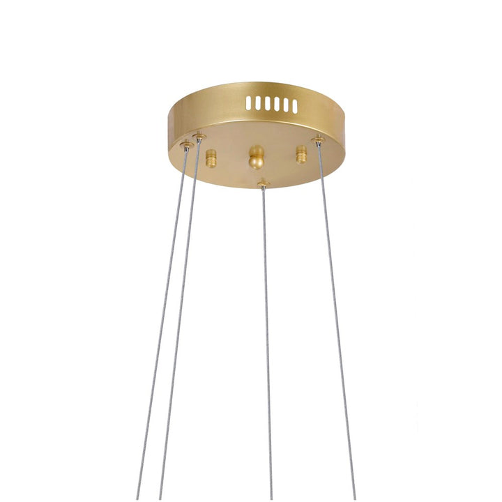 Led Chandelier With Medallion Gold Finish