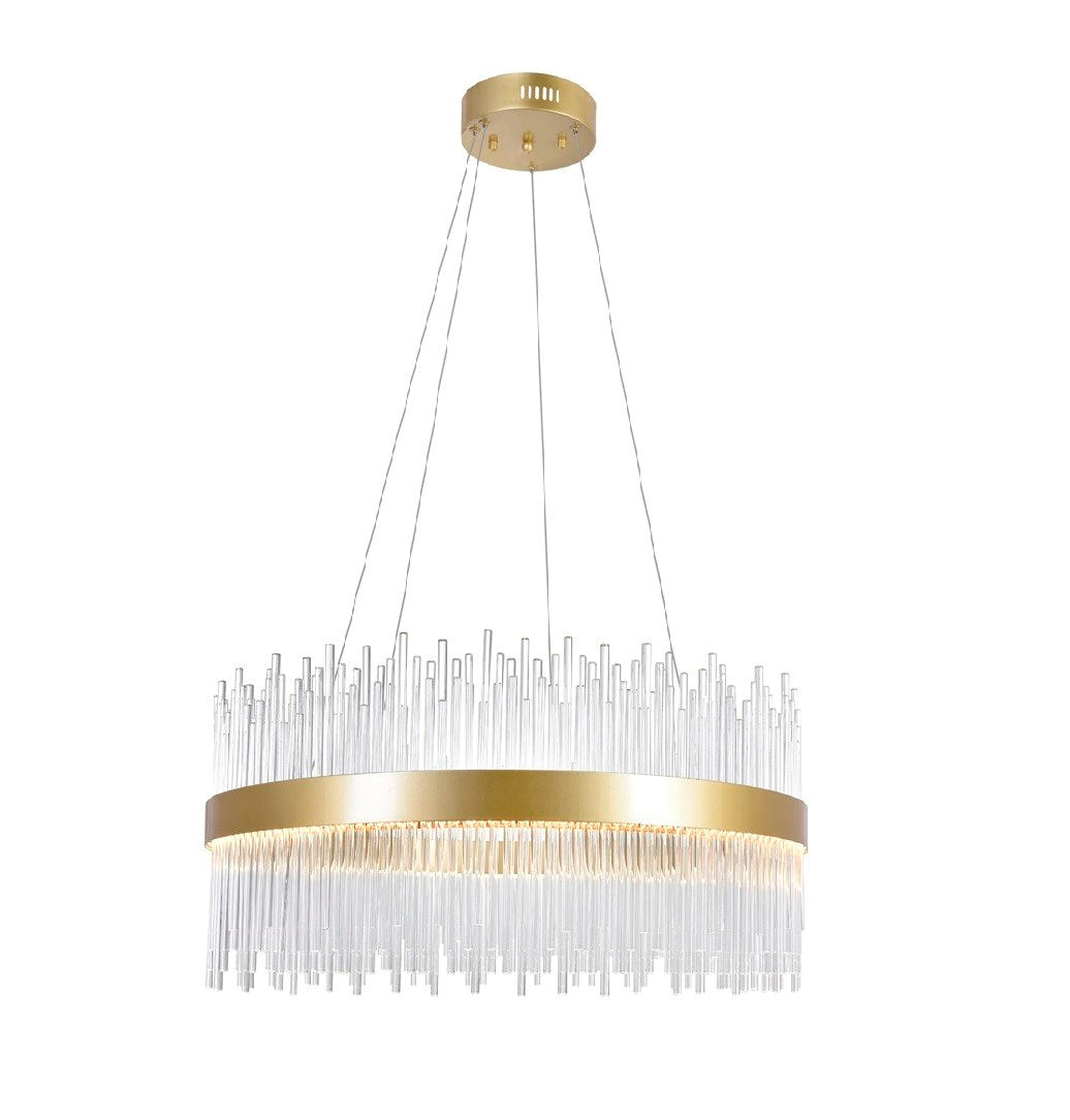 Led Chandelier With Medallion Gold Finish by CWI Lighting