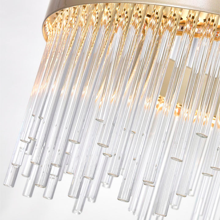 Led Chandelier With Medallion Gold Finish