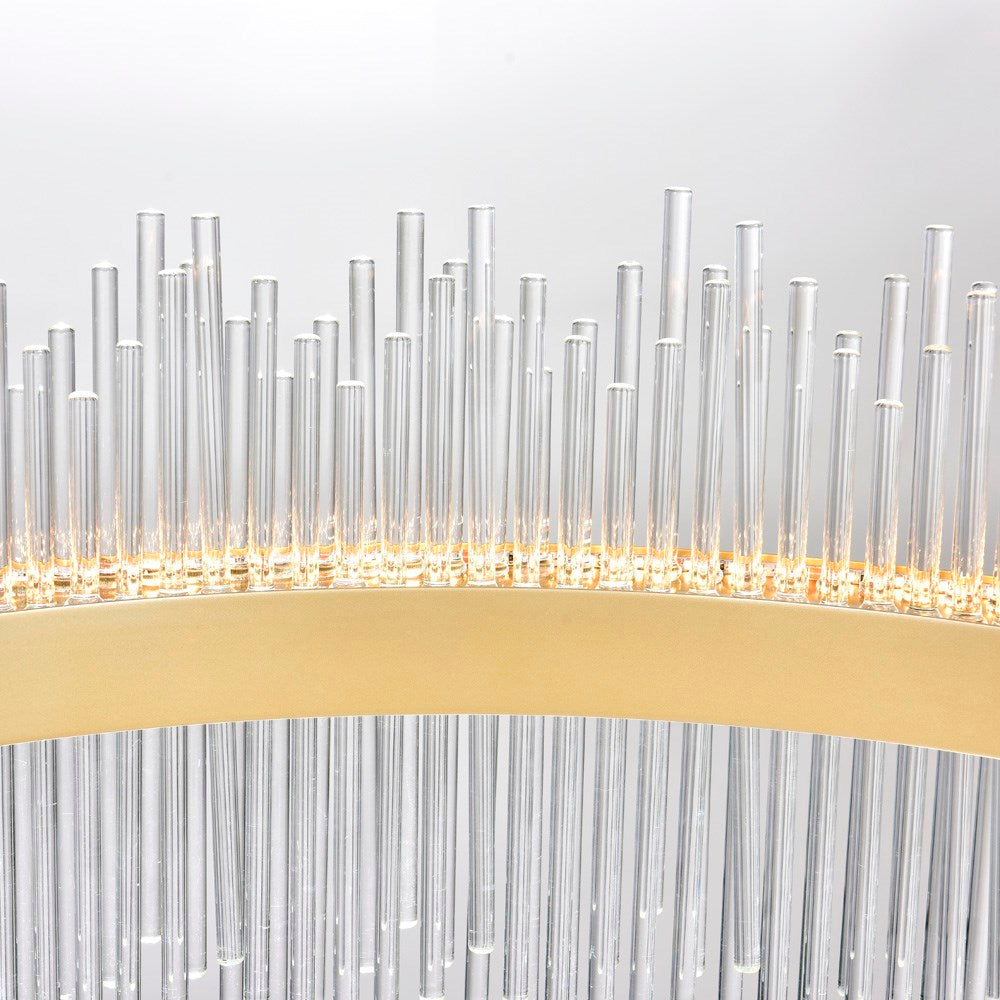 Led Chandelier With Medallion Gold Finish