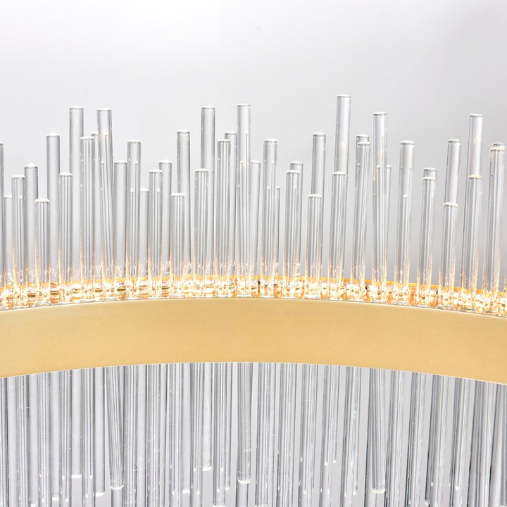 Led Chandelier With Medallion Gold Finish