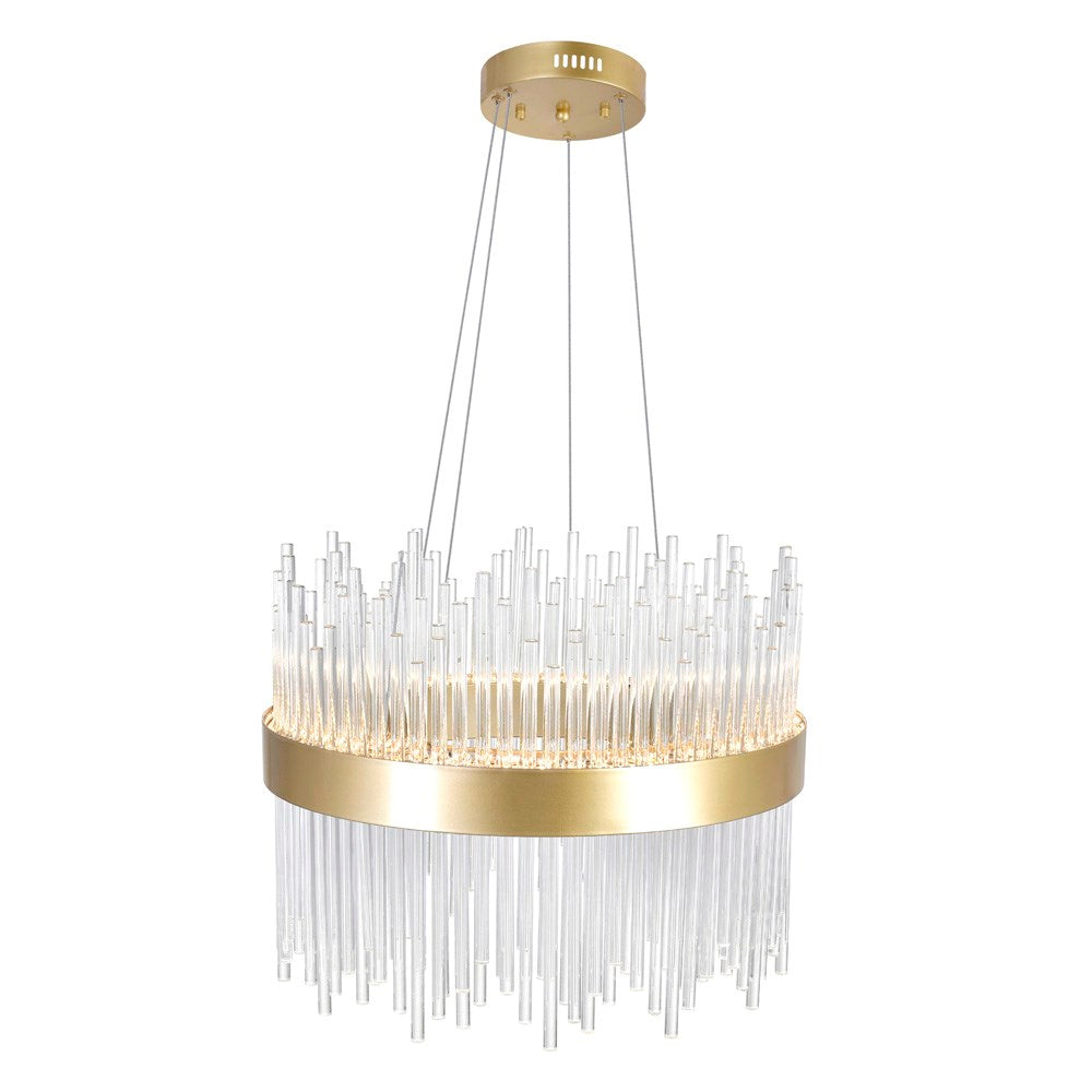 Led Chandelier With Medallion Gold Finish
