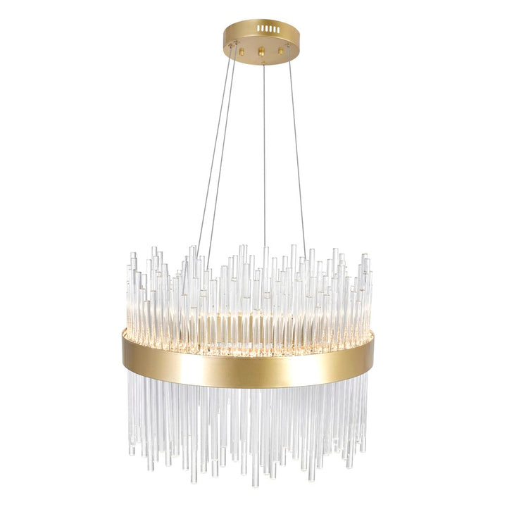 Led Chandelier With Medallion Gold Finish