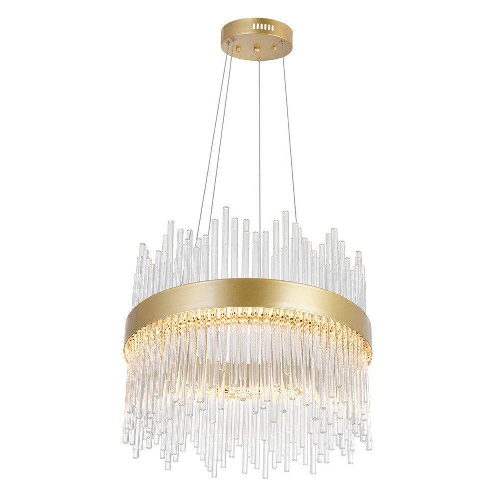 Led Chandelier With Medallion Gold Finish