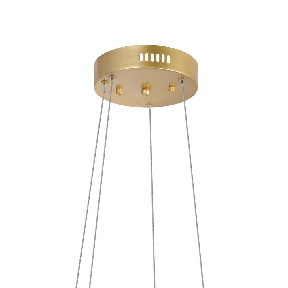 Led Chandelier With Medallion Gold Finish