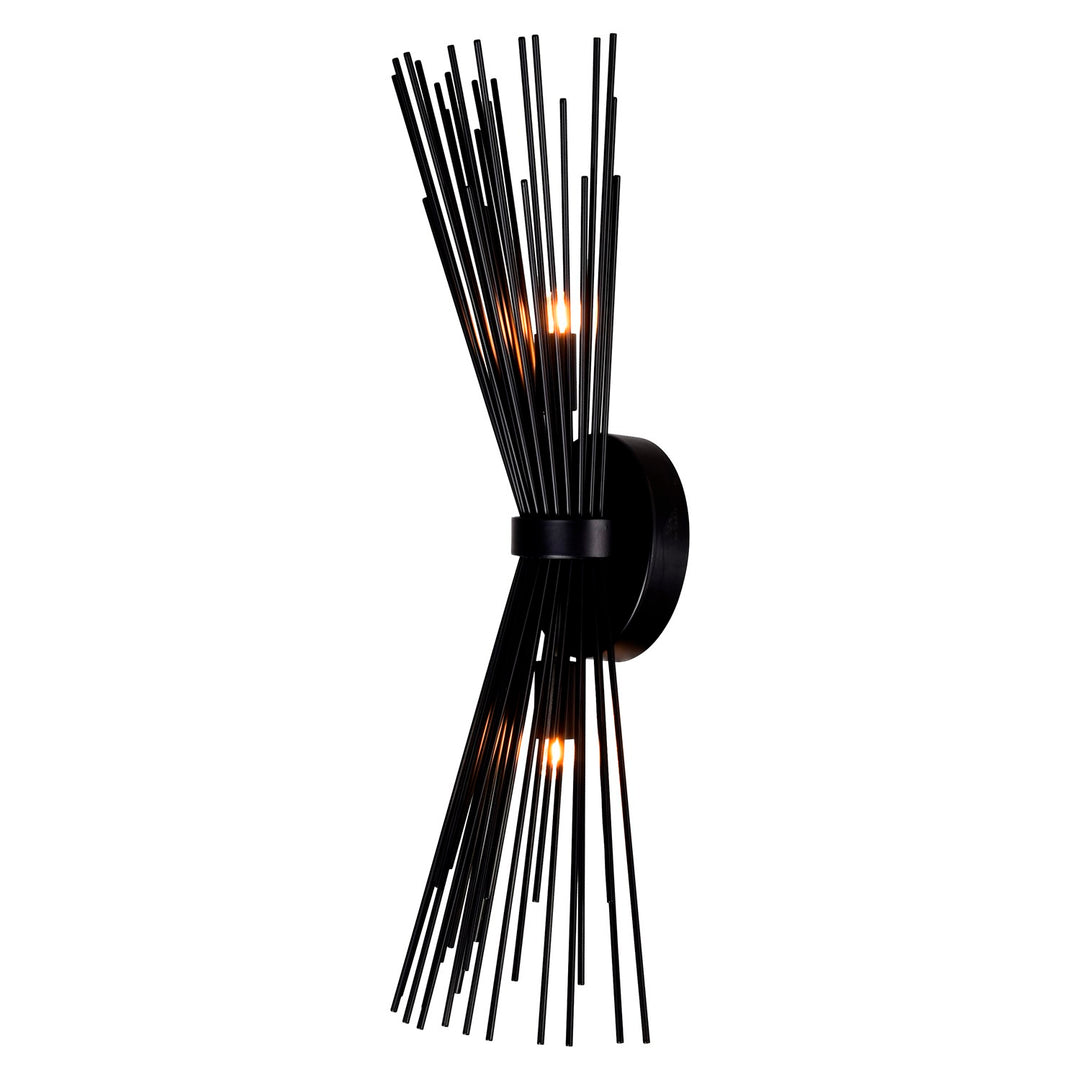 2 Light Wall Sconce With Black Finish