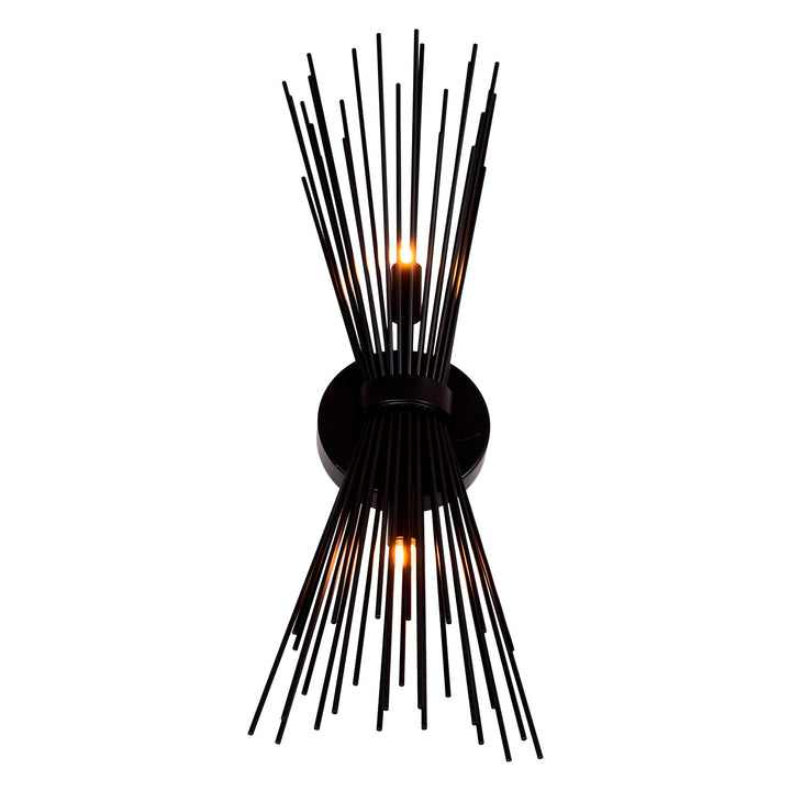 2 Light Wall Sconce With Black Finish