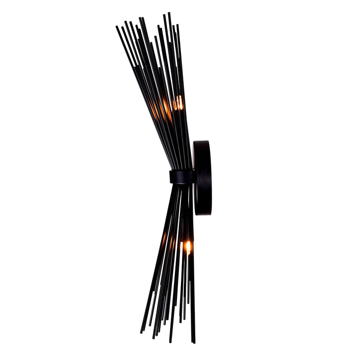 2 Light Wall Sconce With Black Finish