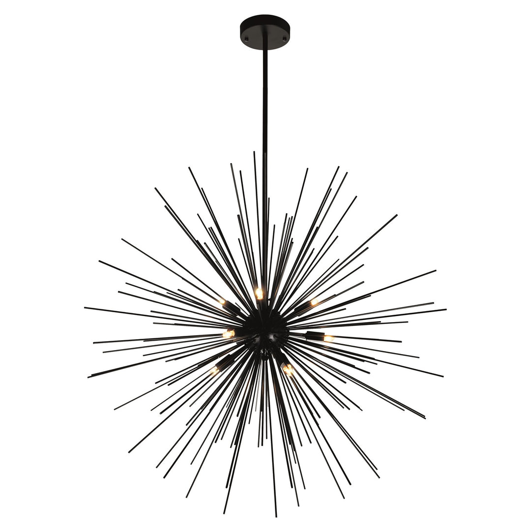 9 Light Chandelier With Black Finish by CWI Lighting