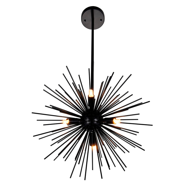 9 Light Chandelier With Black Finish
