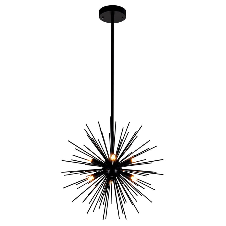 6 Light Chandelier With Black Finish by CWI Lighting