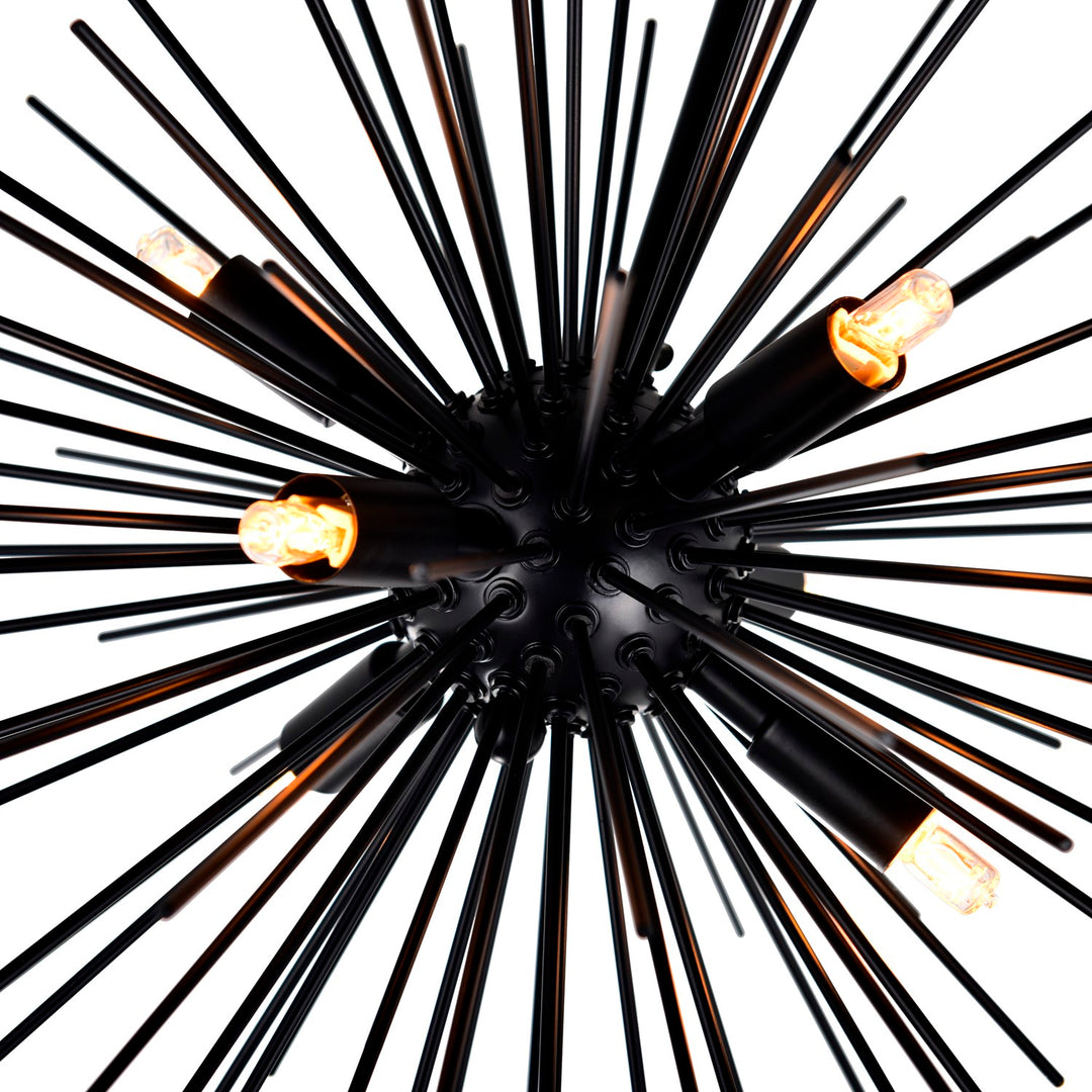 6 Light Chandelier With Black Finish