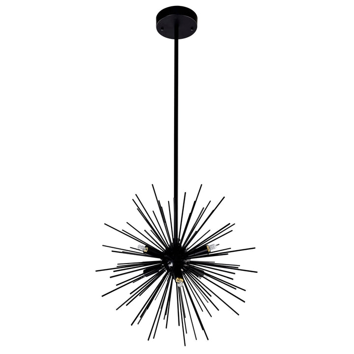6 Light Chandelier With Black Finish