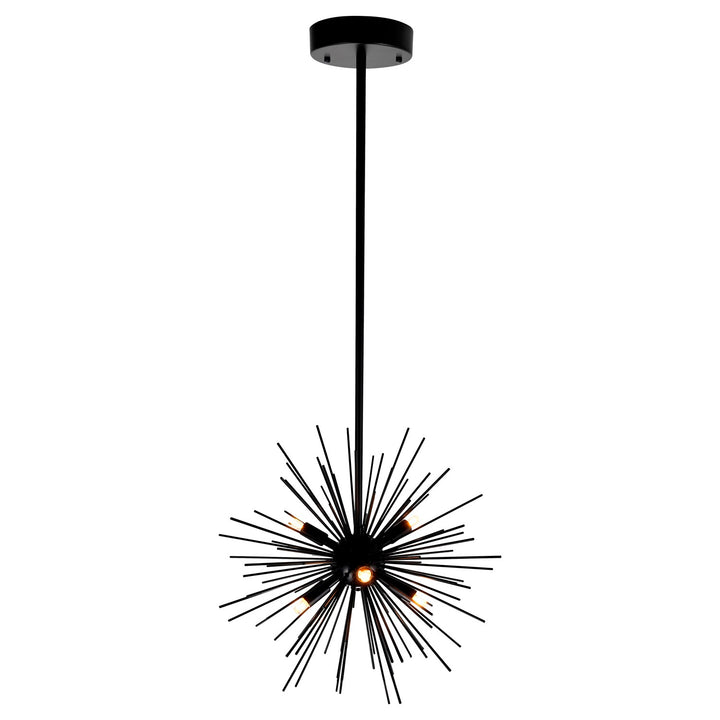 6 Light Chandelier With Black Finish
