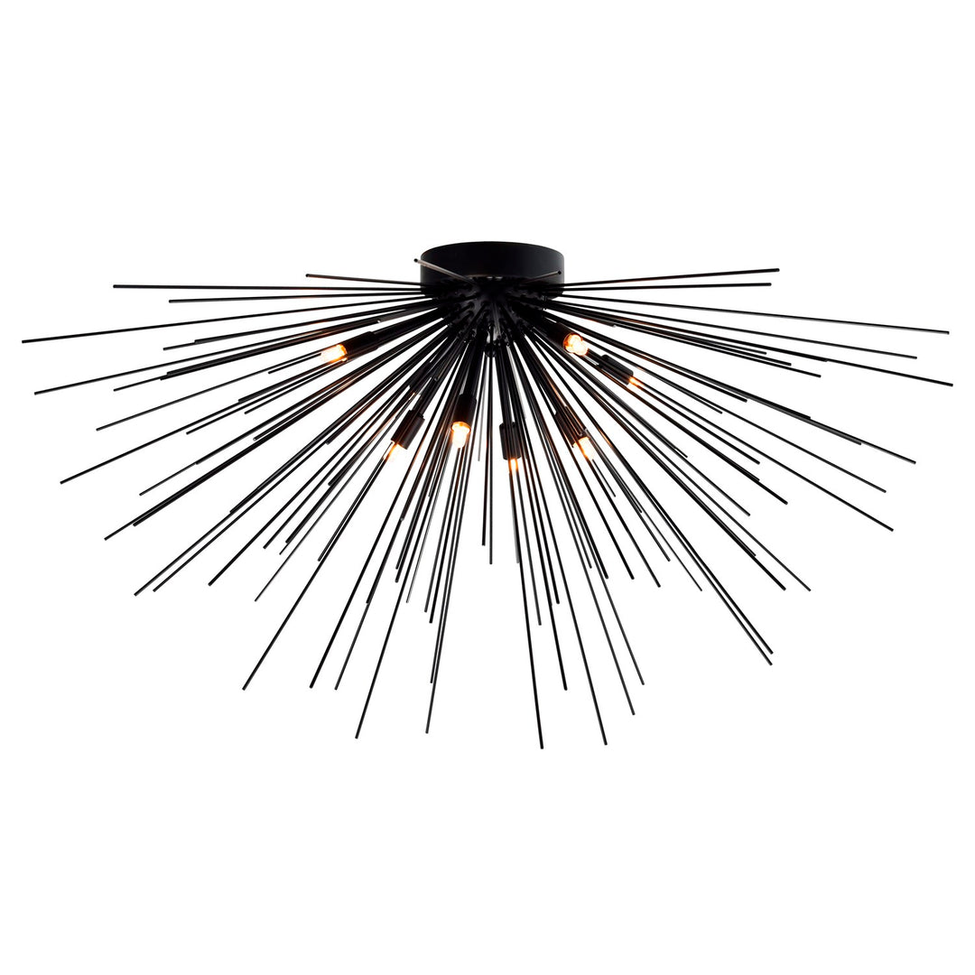 8 Light Flush Mount With Black Finish by CWI Lighting