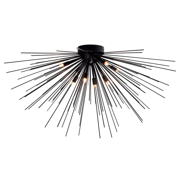 8 Light Flush Mount With Black Finish by CWI Lighting