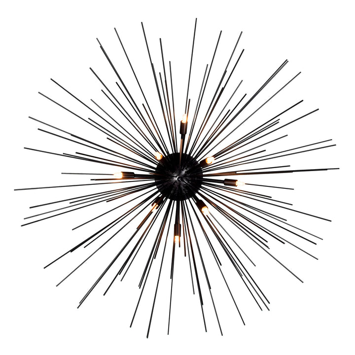 8 Light Flush Mount With Black Finish