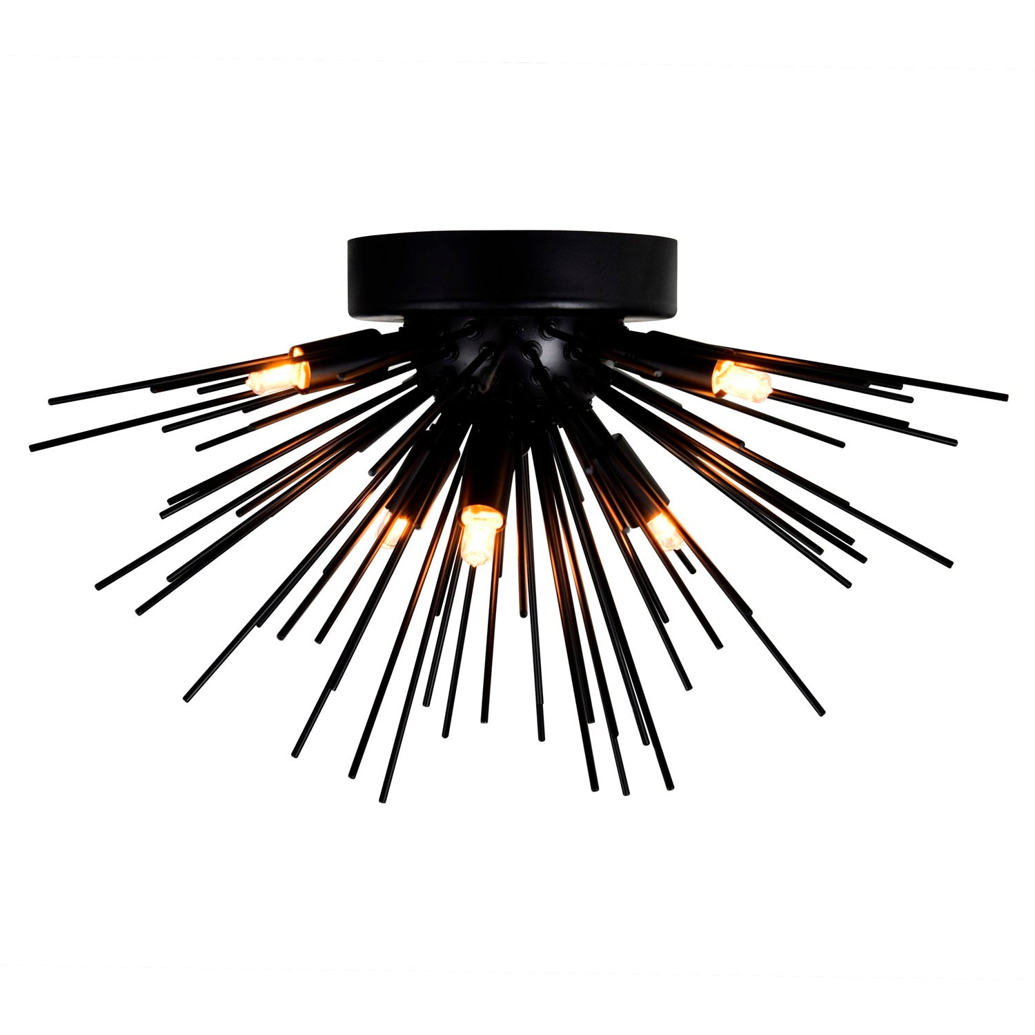 6 Light Flush Mount With Black Finish by CWI Lighting
