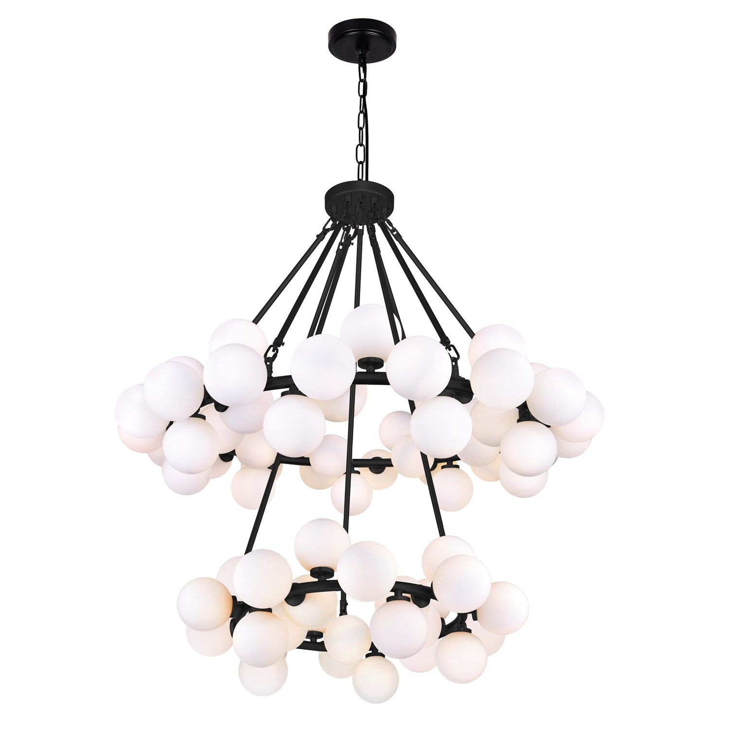 70 Light Chandelier With Black Finish by CWI Lighting