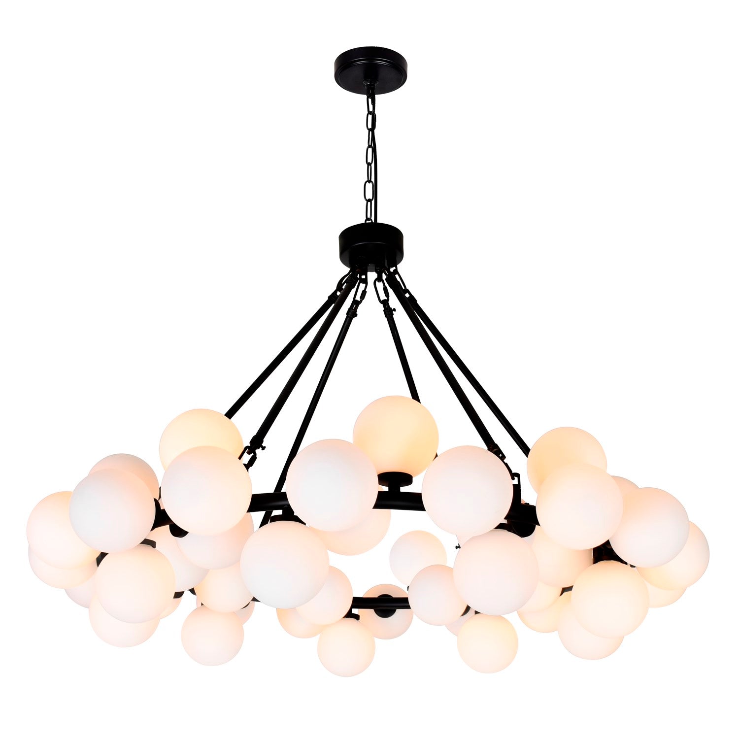 45 Light Chandelier With Black Finish by CWI Lighting