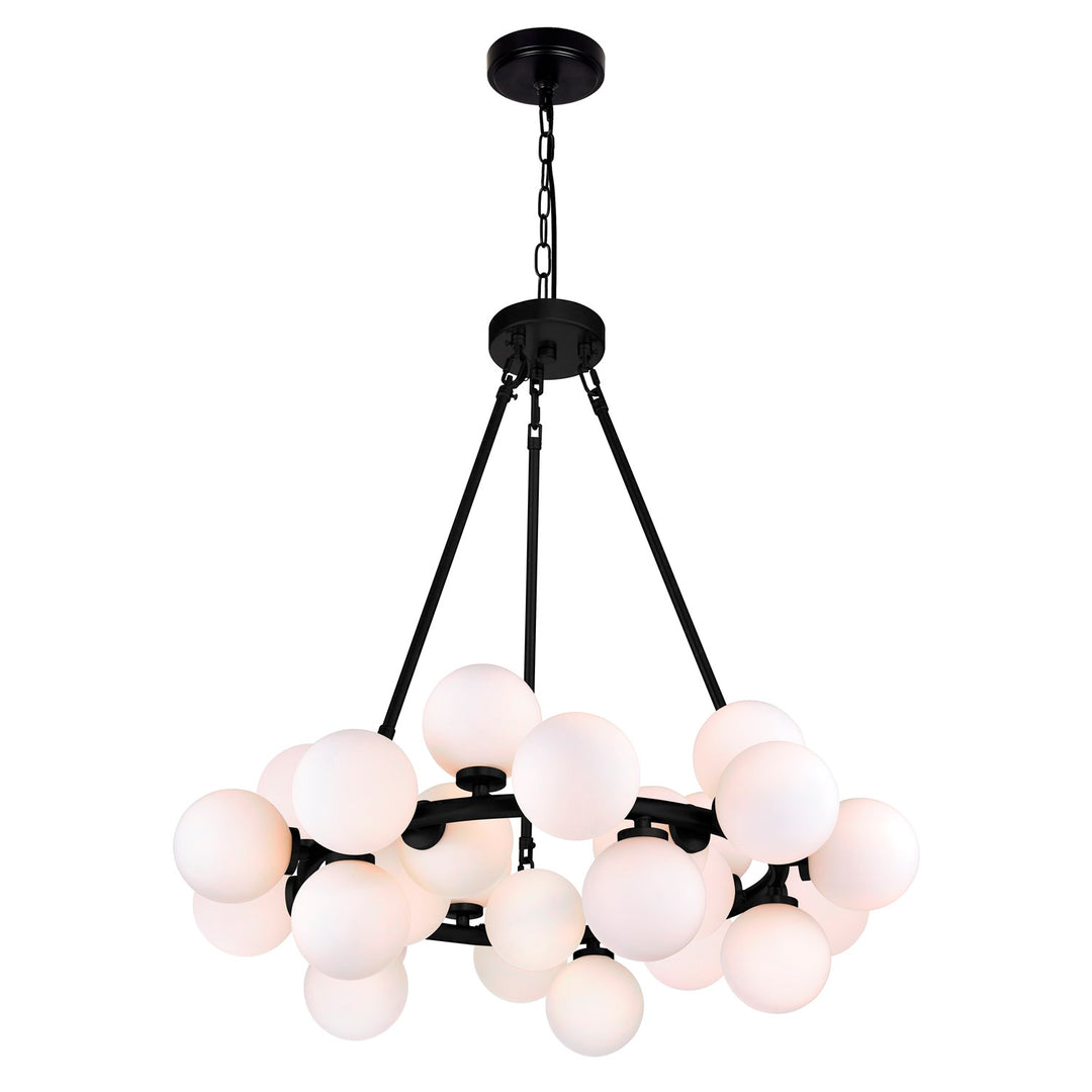 25 Light Chandelier With Black Finish by CWI Lighting