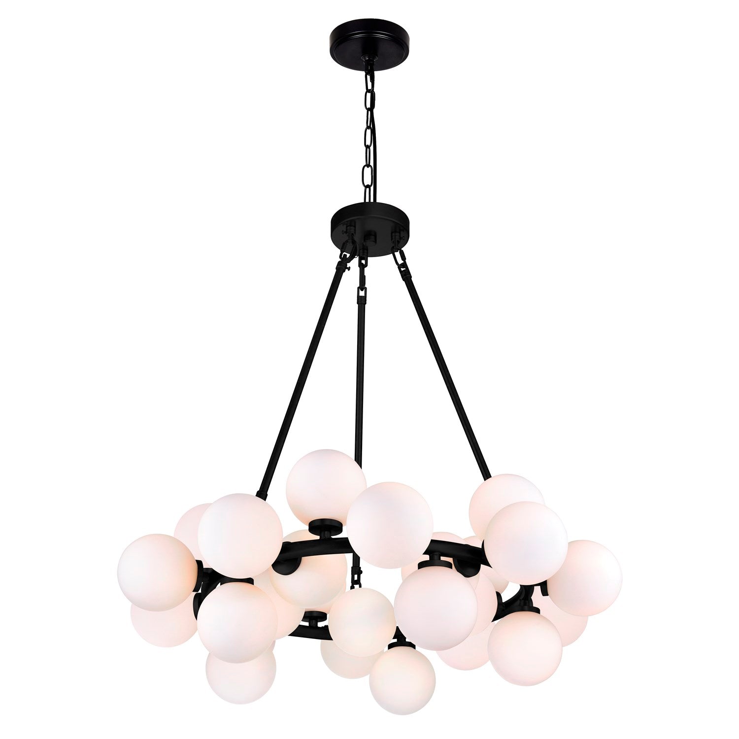 25 Light Chandelier With Black Finish by CWI Lighting
