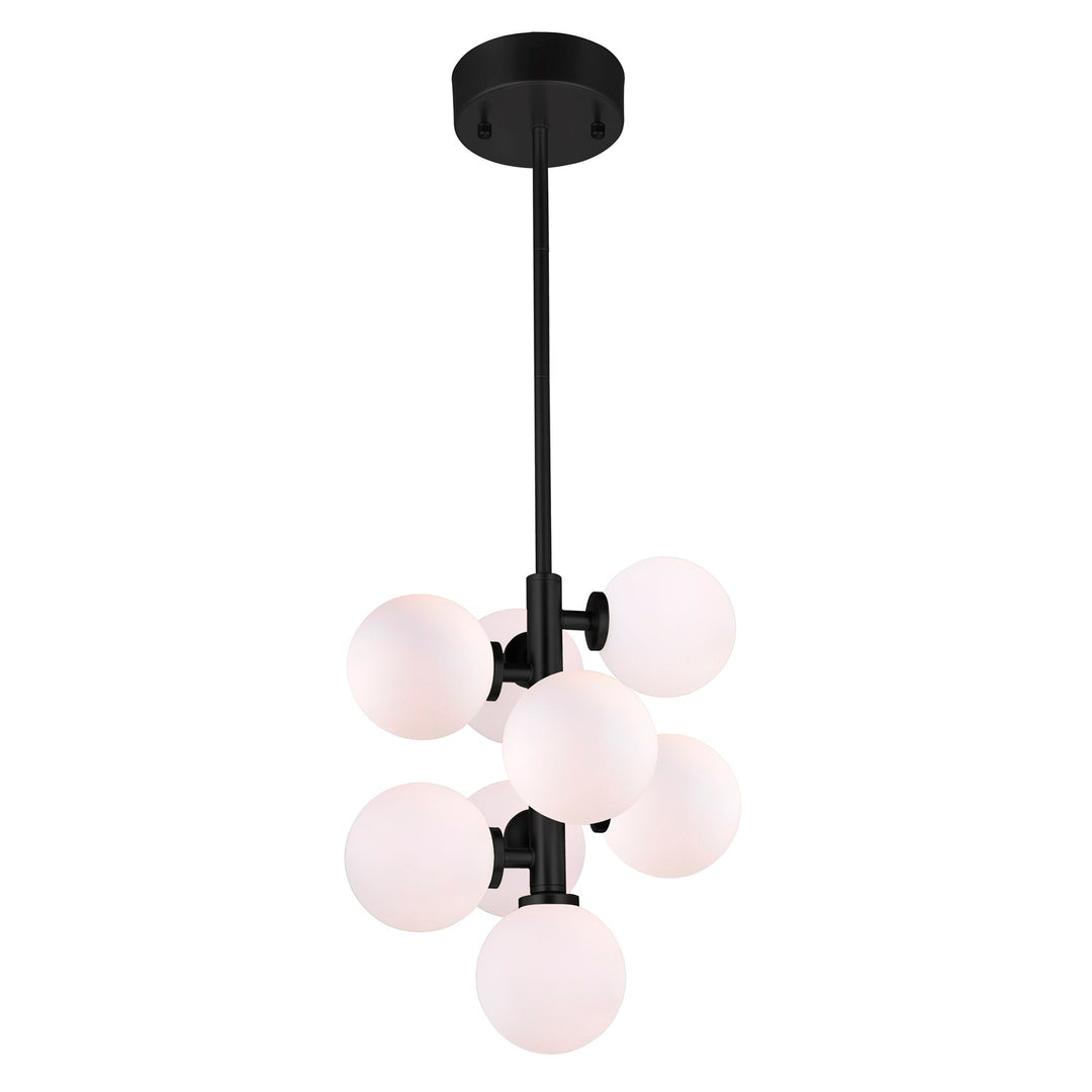 8 Light Pendant With Black Finish by CWI Lighting