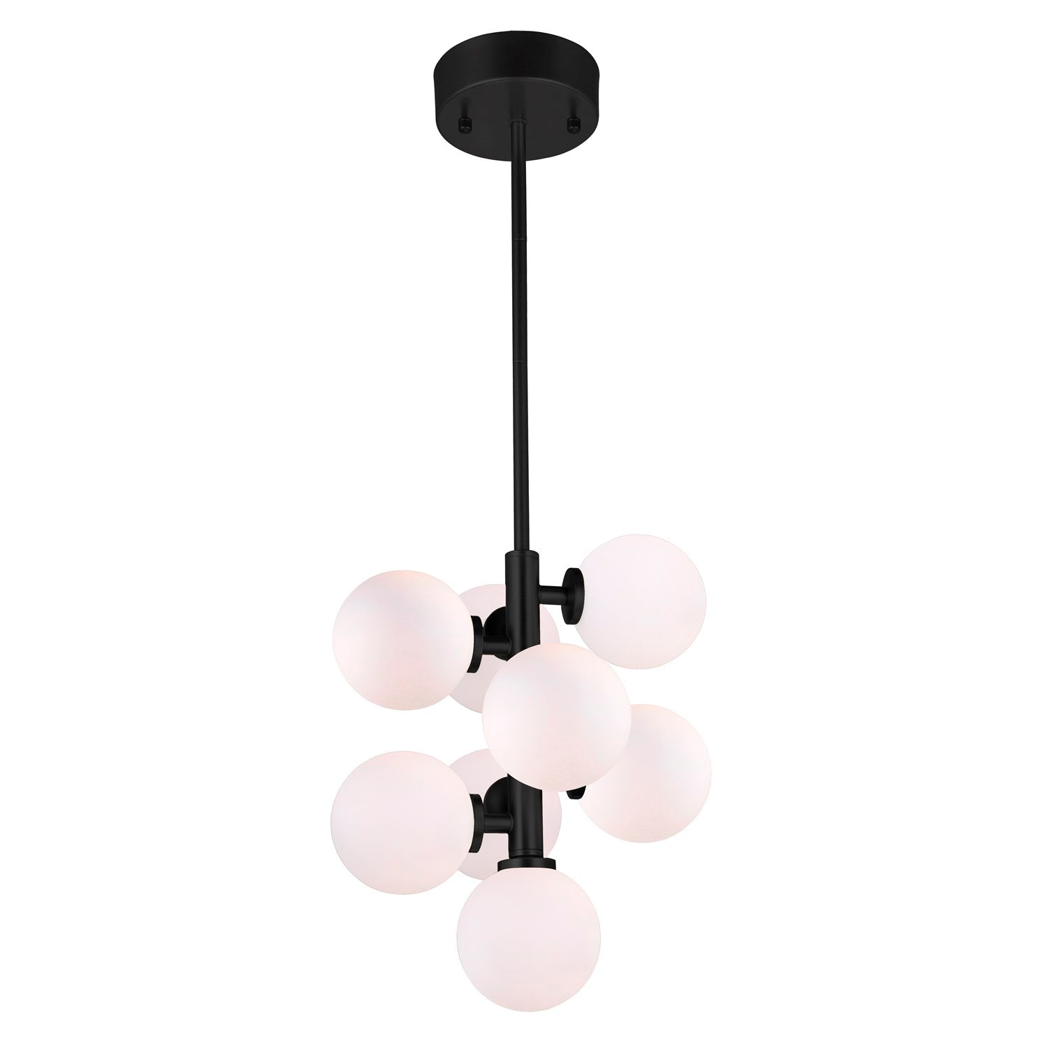 8 Light Pendant With Black Finish by CWI Lighting