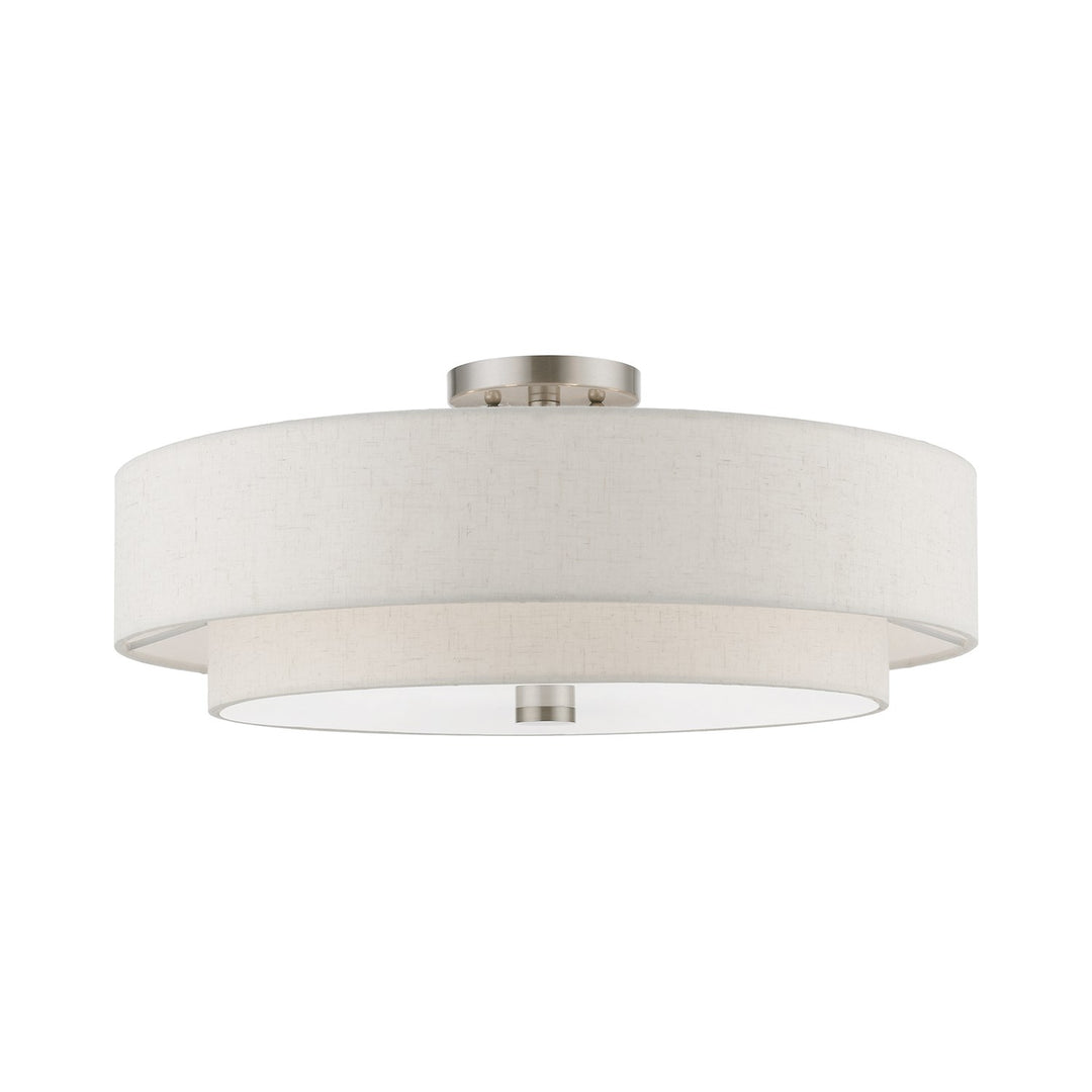 5 Light Brushed Nickel Semi-Flush by Livex Lighting